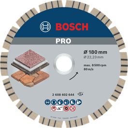 Bosch PRO 스톤 다이아몬드 디스크 180mm는 돌을 자르는 데 사용합니다.