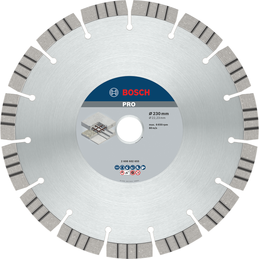 Bosch PRO 콘크리트 다이아몬드 디스크, 절단용 230mm.