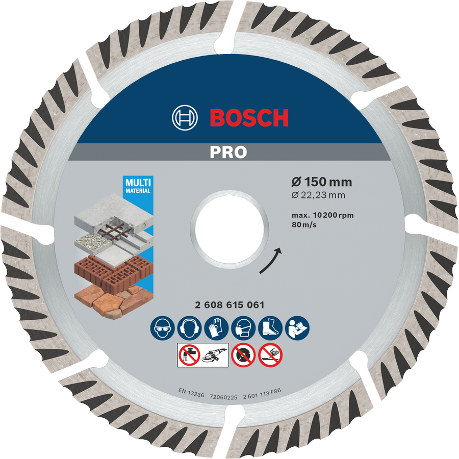 절단용 Bosch PRO 다중 소재 다이아몬드 디스크 150mm.