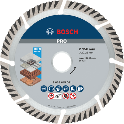 Bosch PRO 다중 소재 다이아몬드 절단 디스크 150mm.