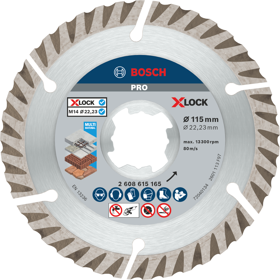 Bosch PRO 다중 소재 다이아몬드 디스크 X-Lock 115mm.