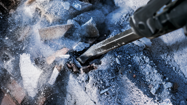 PRO HEX 28-4C 플랫 치즐, 35 x 520mm 콘크리트 잔해를 부수는 철거 망치.