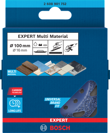 Bosch 엑스퍼트 멀티 머티리얼 카바이드 연삭 헤드 100mm 16mm.