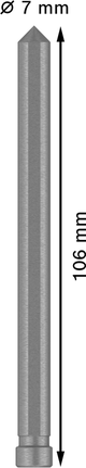 PRO Metal TCT 링커터용 Bosch 파일럿 핀, 7 x 106 mm.