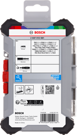 Bosch 엑스트라 하드 스크루드라이버 비트 세트 6 x 50개.