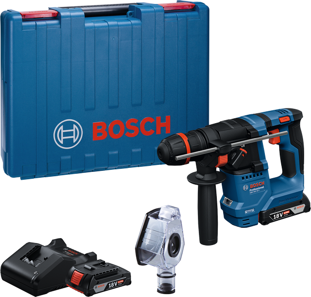 18V 배터리가 포함된 Bosch GBH 18V-18 로터리 해머 키트.