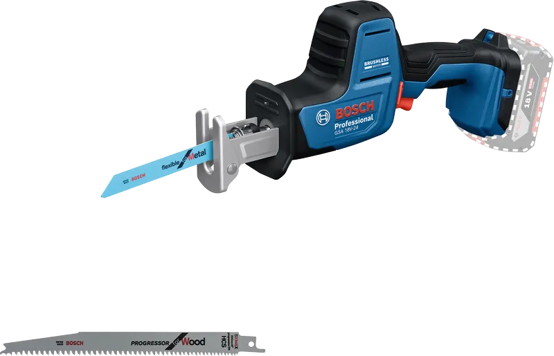 Bosch GSA 18V-24 무선 왕복톱(2개의 톱날 포함).