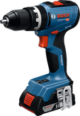 킥백 제어 기능이 있는 Bosch GSB 18V-65 무선 충격 드릴.