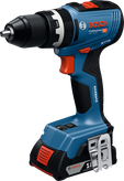 킥백 제어 기능이 있는 Bosch GSB 18V-65 무선 충격 드릴.