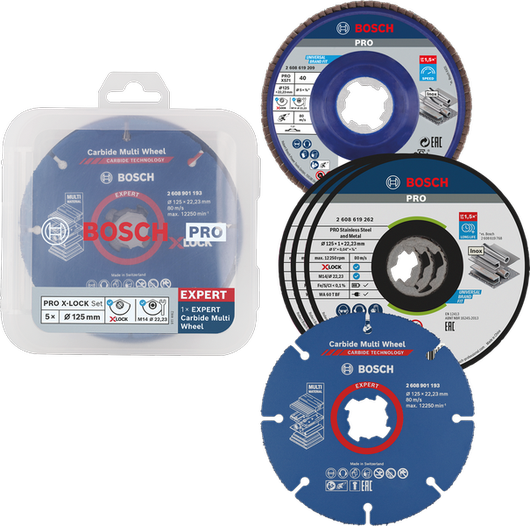 Bosch PRO 절단 및 연삭 세트 X-Lock 125mm, 5개.