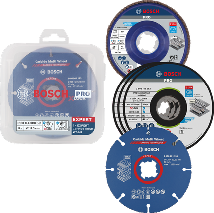 Bosch PRO 절단 및 연삭 세트 X-Lock 125mm, 5개.