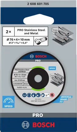 Bosch PRO 스테인리스 스틸 연삭 디스크 76×4×10mm.
