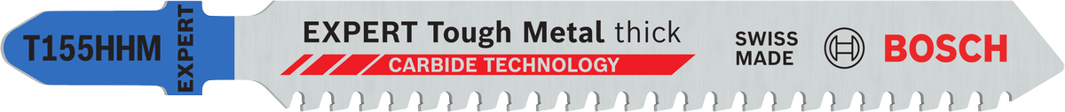 두꺼운 금속에 적합한 Bosch EXPERT Tough Metal T155HHM 톱날.