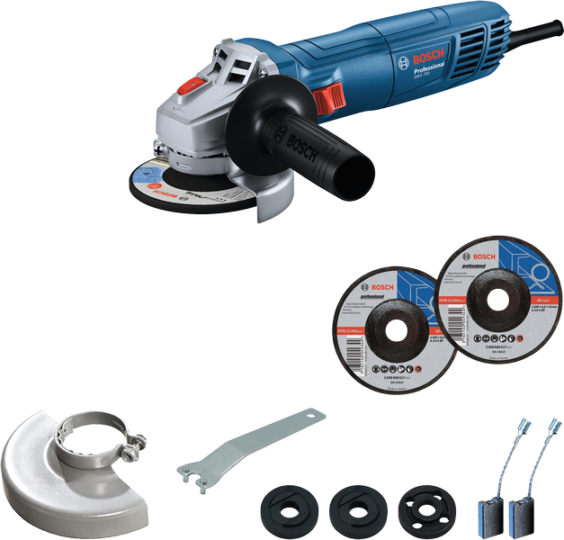 디스크와 액세서리가 포함된 Bosch GWS 700 각도 그라인더.