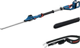 스트랩이 달린 Bosch GHE 18V-50 텔레스코픽 헤지트리머.