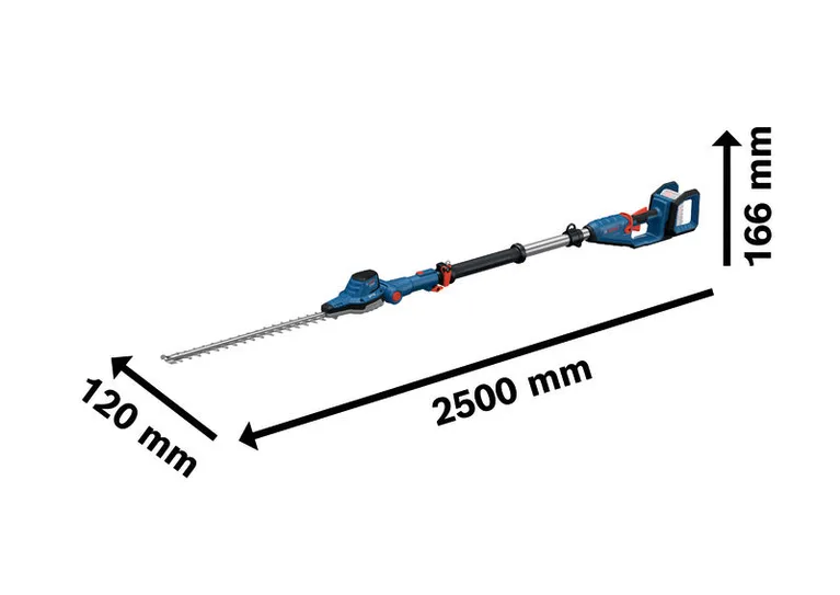 GHE 18V-50 TP Bosch GHE 18V-50 TP 무선 텔레스코픽 헤지커터 치수.