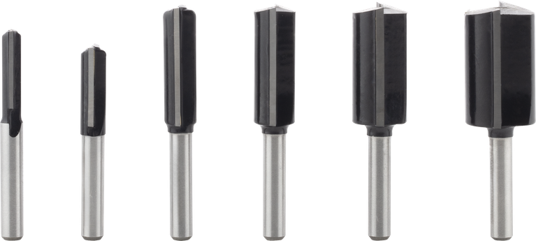 Bosch PRO 라우터 비트 스트레이트 세트 6mm 섕크 6개.