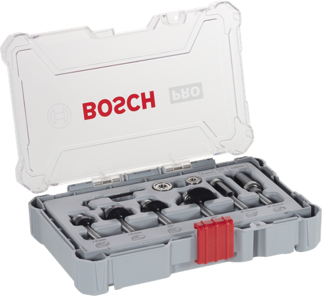 Bosch PRO 라우터 비트 트림 및 에징 세트 6mm 섕크.