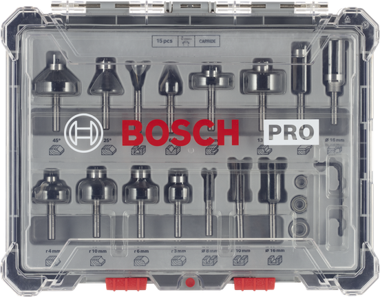 Bosch PRO 라우터 비트 세트 6mm 섕크.