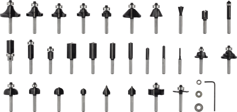 Bosch PRO 라우터 비트 혼합 세트 6mm 섕크 30개.