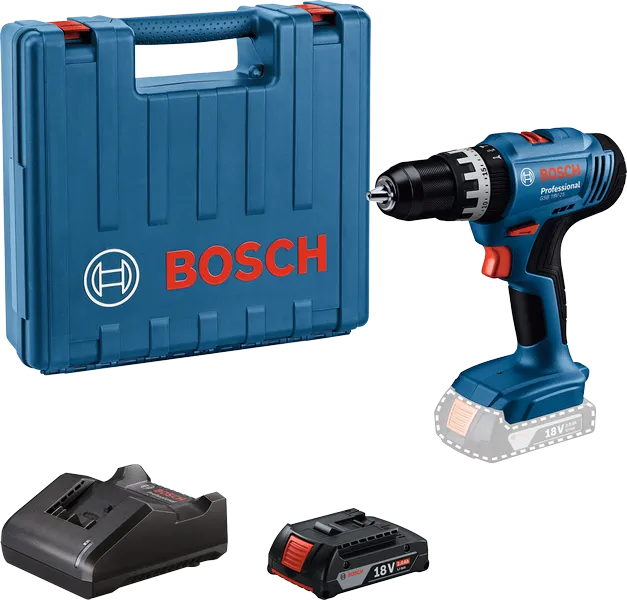 케이스가 포함된 Bosch GSB 18V-25 무선 드릴 세트.