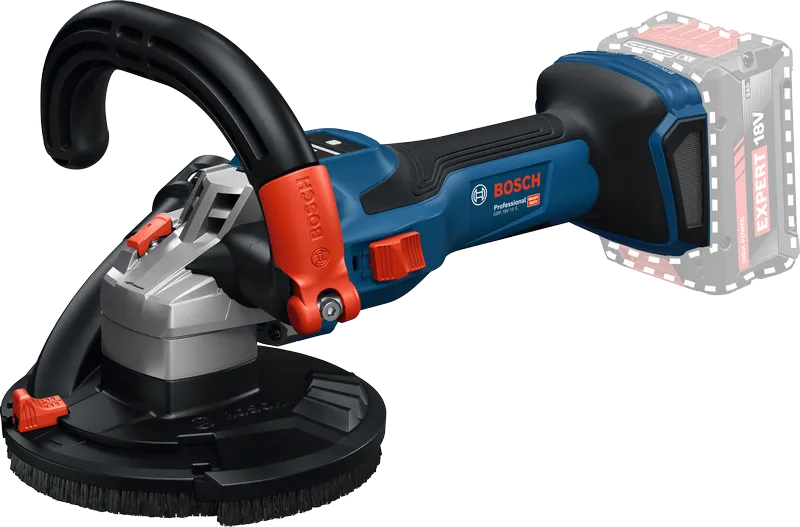 인체공학적 손잡이가 달린 Bosch 무선 벽면 그라인더.