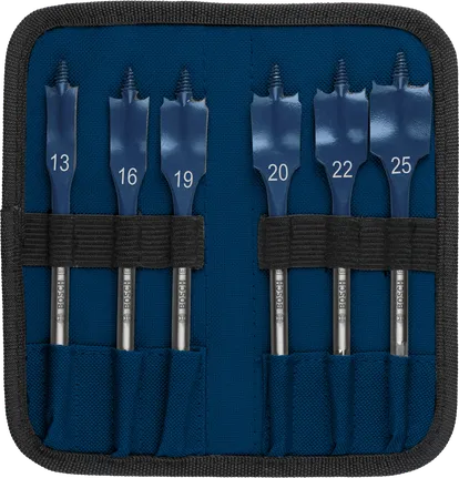 Bosch EXPERT 셀프 컷 스피드 스페이드 드릴 비트 세트, 6가지 사이즈.