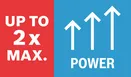 최대 전력 2배.