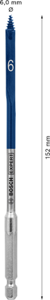 Bosch EXPERT 셀프컷 스피드 스페이드 드릴 비트 6 x 152 mm.