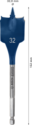 Bosch EXPERT 셀프컷 스피드 스페이드 드릴 비트 32 x 152 mm.