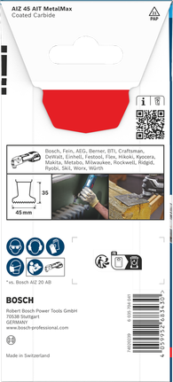 Bosch EXPERT AIZ 45 AIT MetalMax 45×35mm 블레이드.