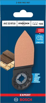 Bosch EXPERT AVZ 32 RT10 목재용 카바이드 샌딩 핑거.