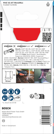 Bosch PAIZ 32 AIT MetalMax 32×55mm 블레이드.