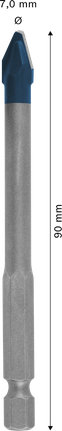 Bosch EXPERT HEX-9 하드 세라믹 드릴 비트 7x90mm.