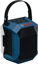 손잡이가 달린 Bosch GPB 18V-1 C 블루투스 스피커.