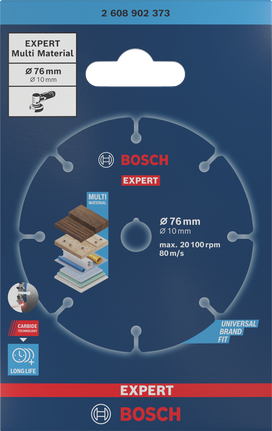 Bosch EXPERT 다중 소재 76×10mm 절단 디스크.