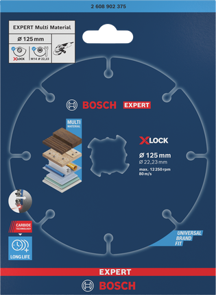 Bosch EXPERT 멀티 머티리얼 카바이드 절단 디스크 125×22.23mm.