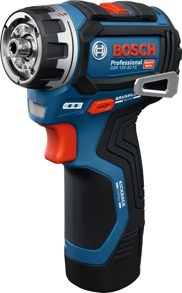 브러시리스 모터가 장착된 Bosch GSR 12V-32 FC 스크루드라이버.