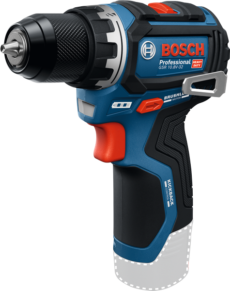 Bosch GSR 10.8V-32 무선 드릴, 브러시리스 모터.