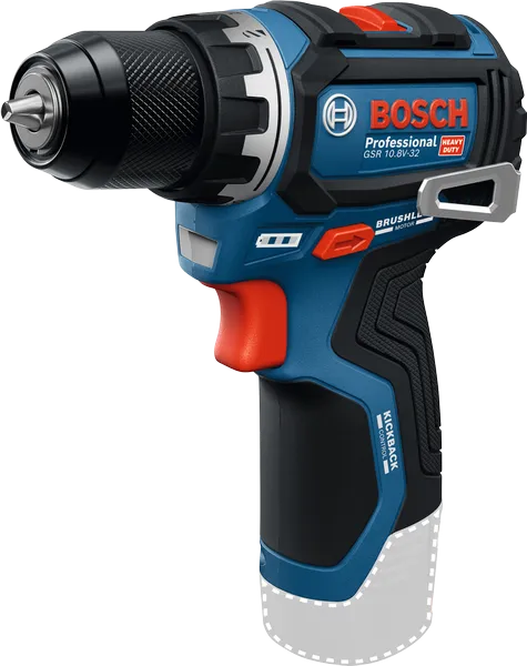 Bosch GSR 10.8V-32 무선 드릴, 브러시리스 모터.