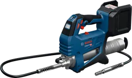 호스가 부착된 Bosch GFP 18V-10 무선 그리스 건.