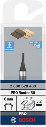 Bosch PRO 라우터 스트레이트 비트 3.2mm.