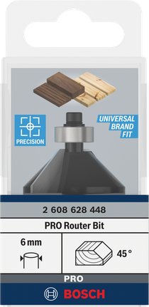 Bosch PRO 라우터 비트 모따기 45° 6 mm.