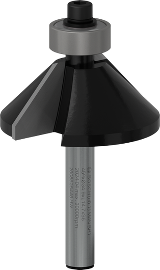 정밀한 모서리 베벨링을 위한 Bosch PRO 라우터 비트 챔퍼 45°.