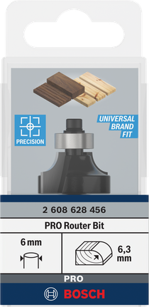 Bosch PRO 라우터 비트 라운딩 6.3mm 6mm 섕크.