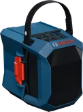 손잡이가 달린 Bosch GPB 18V-1 작업 현장용 라디오.