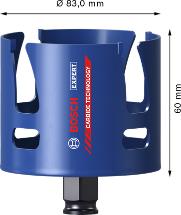 Bosch EXPERT 건설자재 83mm 홀 톱.
