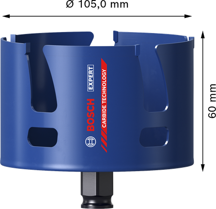 Bosch EXPERT 건설자재 105mm 홀 톱.