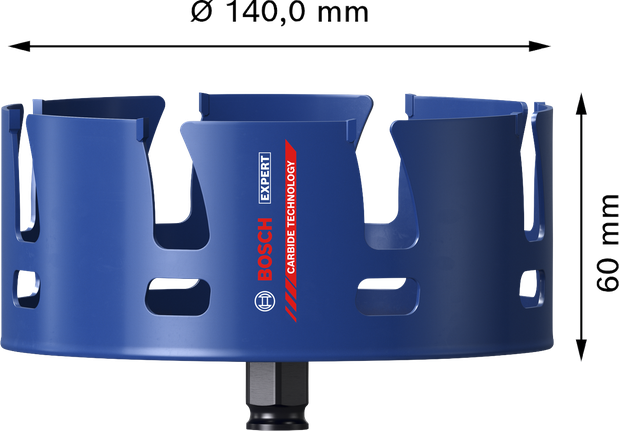 Bosch EXPERT 건설자재 140mm 홀 톱.