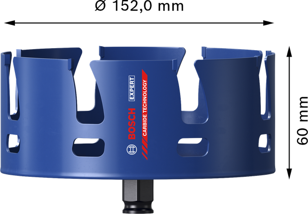 Bosch EXPERT 건설자재 파워 체인지 플러스 홀 톱, 152mm.